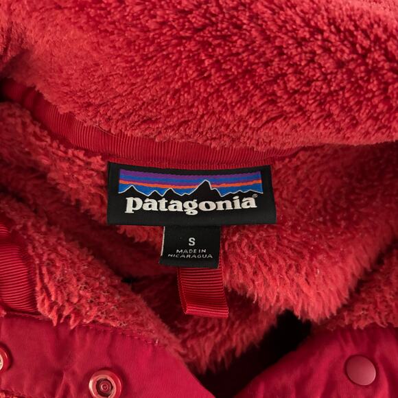 Patagonia Re-Tool Snap T Red Small Quarter Button Sweater Women's Shacket - Picture 6 of 7